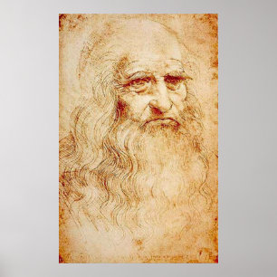Affiche Leonardo Da Vinci - autoportrait