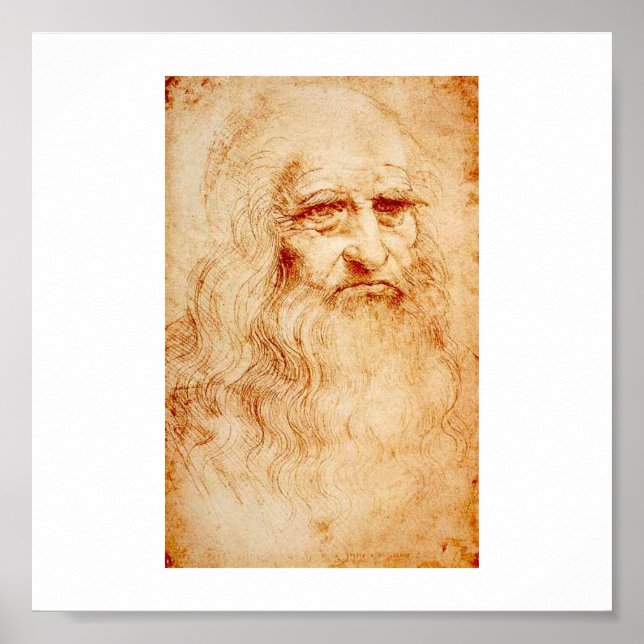 Affiche Leonardo Da Vinci Autoportrait vers 1510-1515 (Devant)