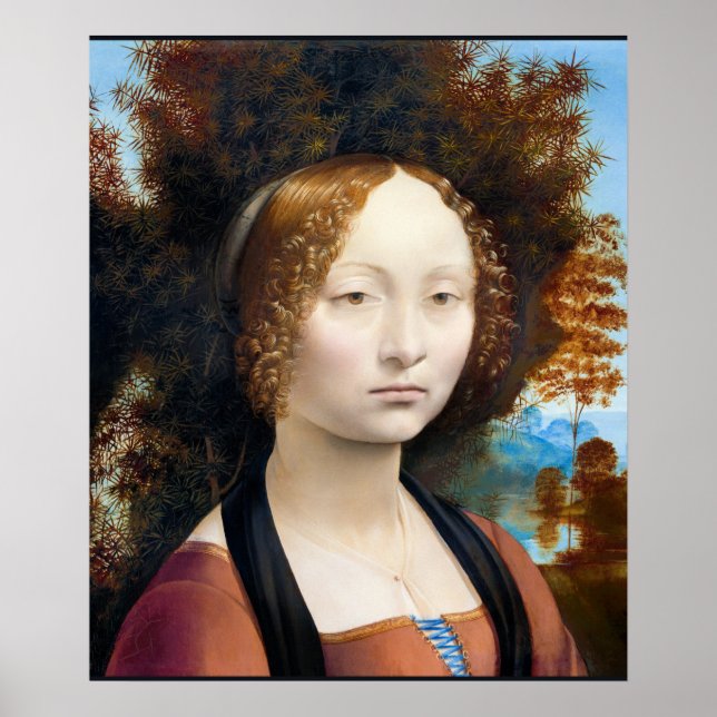 Affiche Leonardo da Vinci - Ginevra de' Benci,  (Devant)