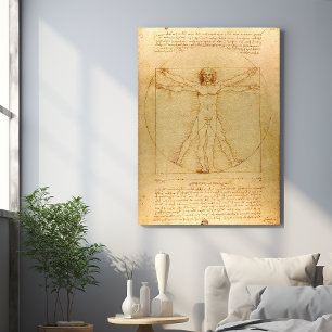 Affiche Leonardo Da Vinci, Homme de Vitruve, Nombre d'or