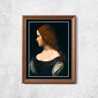 Affiche Leonardo Da Vinci Portrait Young Lady Famous Art