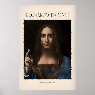 Affiche Leonardo da Vinci Salvator Mundi c1500 Portrait de