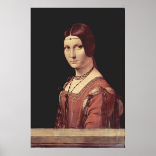 Affiche Leonardo de da Vinci - Ferronnière de belle de La