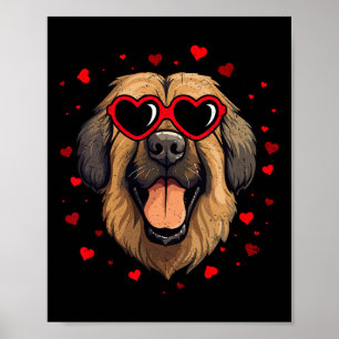 Affiche Leonberger Valentine Coeur Cute Amoureux de les ch