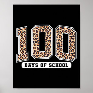 Affiche Léopard 100 Jours D'école Enseignant 100ème Jour D