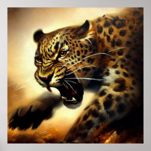 Affiche Leopard (11) Chat sauvage