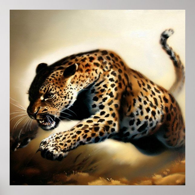 Affiche Leopard (12) Chat sauvage (Devant)