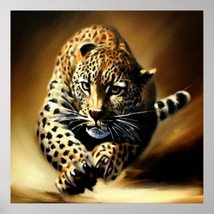 Affiche Leopard (13) Chat sauvage