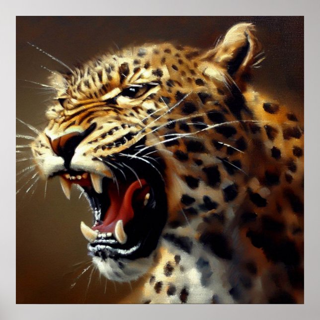 Affiche Leopard (5) Chat sauvage (Devant)