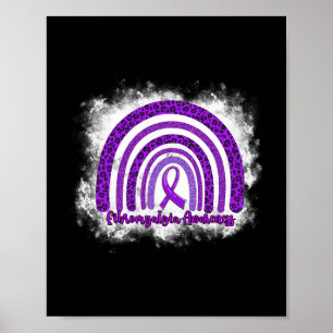 Affiche Leopard Arc-en-ciel guerrier Fibromyalgie sensibil