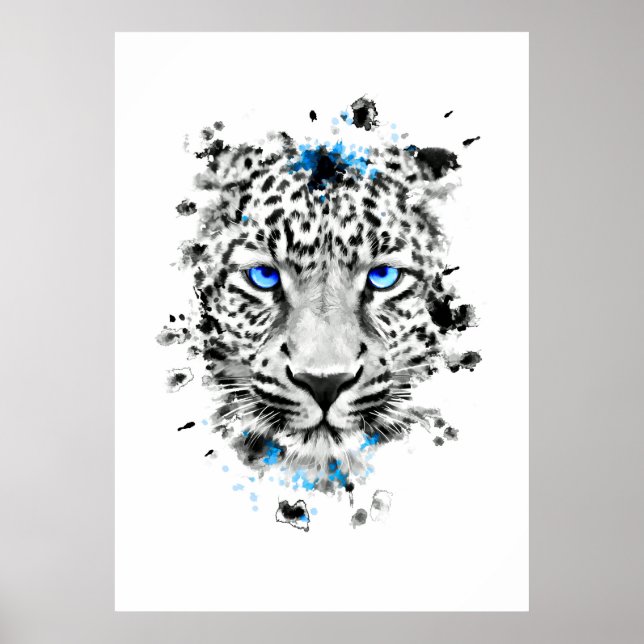 Affiche Leopard aux yeux bleus (Devant)