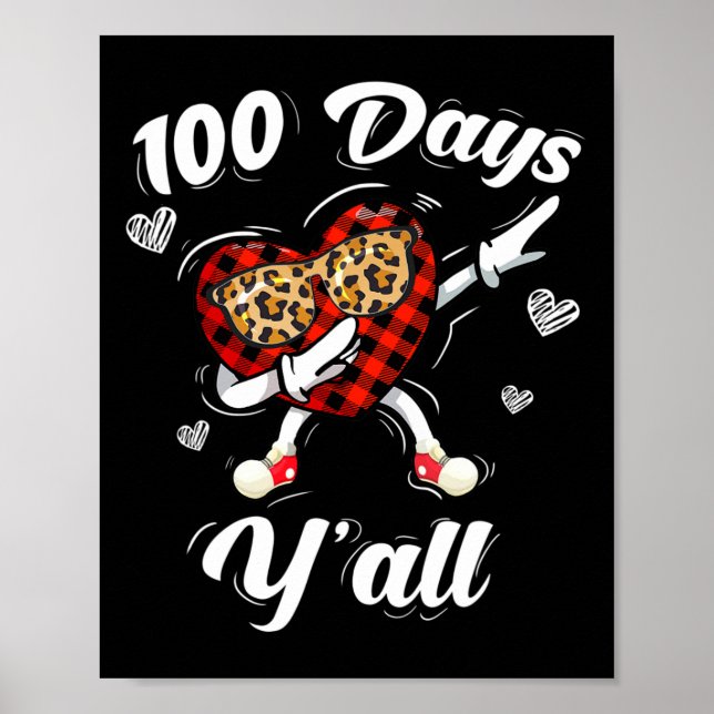 Affiche Leopard Buffalo A Plaid 100 Jours Y'all Of School  (Devant)