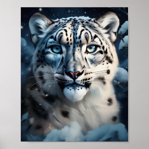 Affiche Léopard De Neige En Neige