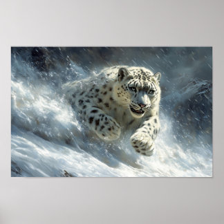 Affiche Léopard des neiges Animal sauvage Environnement na