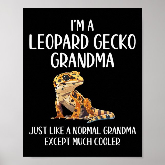 Affiche Leopard Gecko Grandma Définition Animaux Lover Mot (Devant)