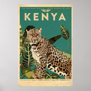 Affiche Leopard Kenya Travel