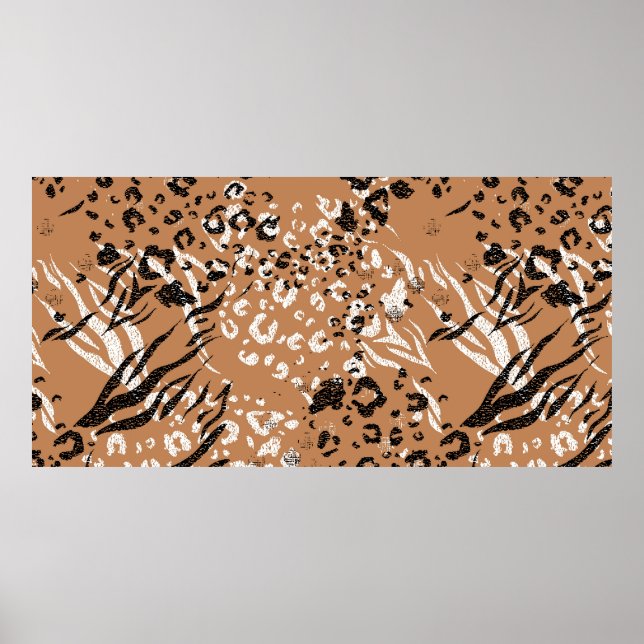 Affiche Léopard moderne. Motif. Arrière-Plan. La nature sa (Devant)