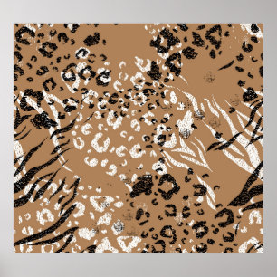 Affiche Léopard moderne : motif de nature sauvage.