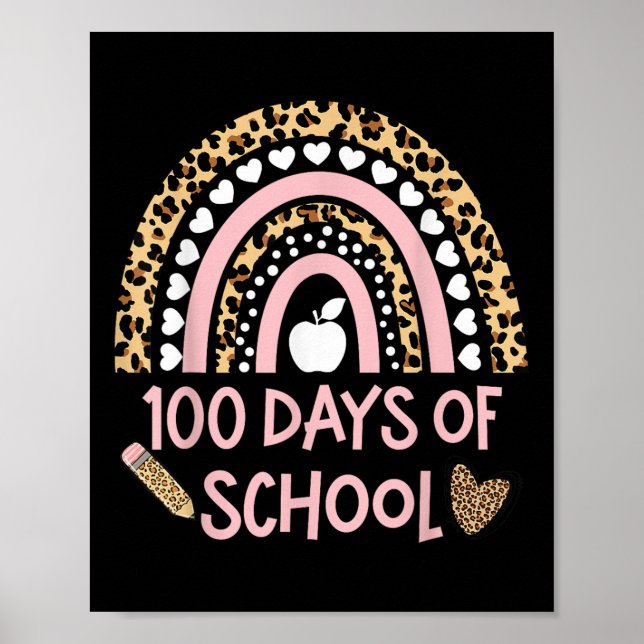 Affiche Leopard Rainbow 100e Jour De L'École, 100 Jour De  (Devant)