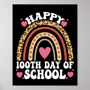 Affiche Leopard Rainbow Happy 100th Day School Cute 100 Da