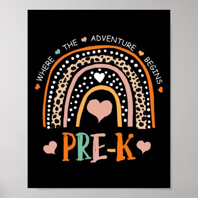 Affiche Leopard Rainbow Pre K Où Commence L'Aventure (Devant)