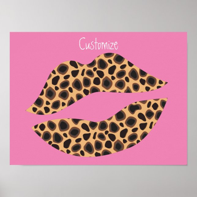 Affiche Leopard Spots Lipstick Kiss (Devant)