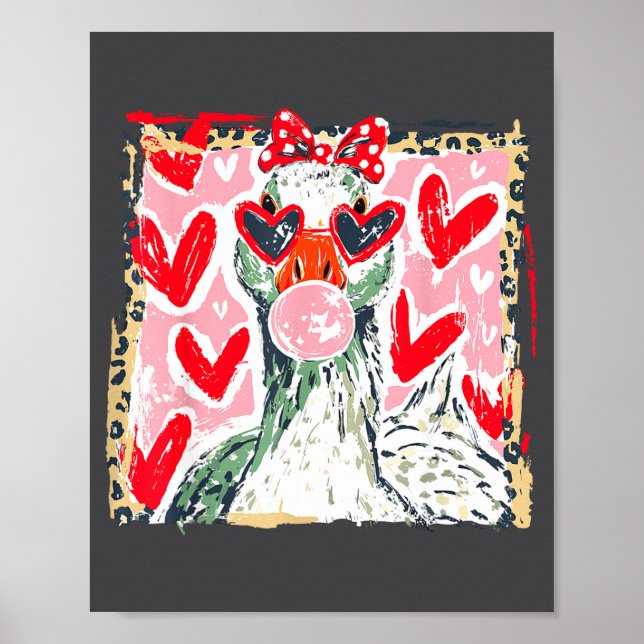 Affiche Leopard Valentine's Day Goose Cute Animal Couple M (Devant)