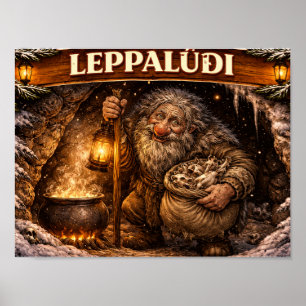 Affiche Leppaludi lutin de Noël islandais