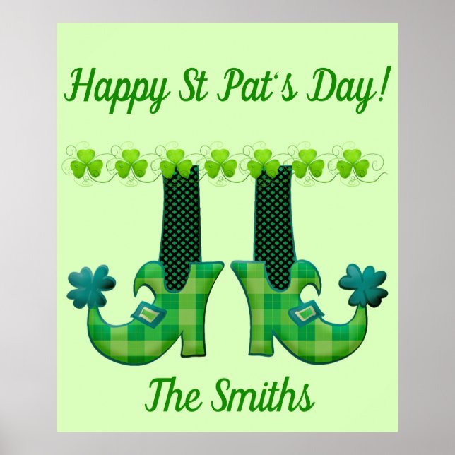 Affiche Leprechaun Chaussures Saint Patrick's Day (Devant)