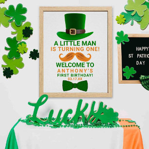 Affiche Leprechaun moderne St. Patrick's Any Age Anniversa