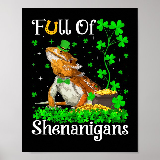 Affiche Leprechaun Shamrock Leaf Porté Dragon St. Patric (Devant)