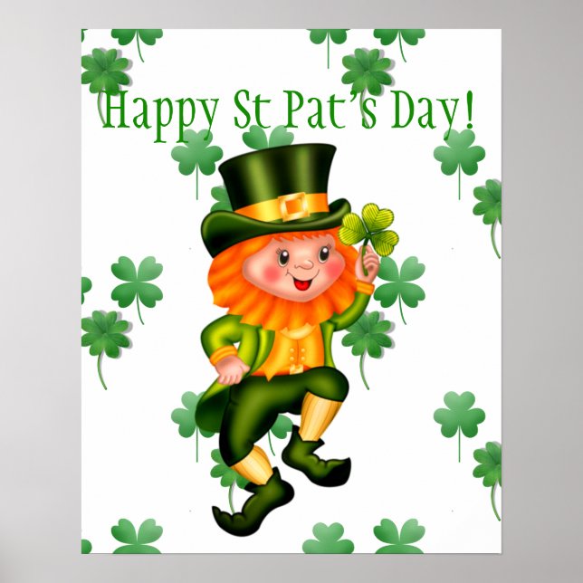 Affiche Leprechaun St Patrick's Day (Devant)