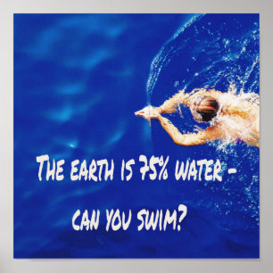 Affiche L'équipe de baignade amoureuse de la piscine