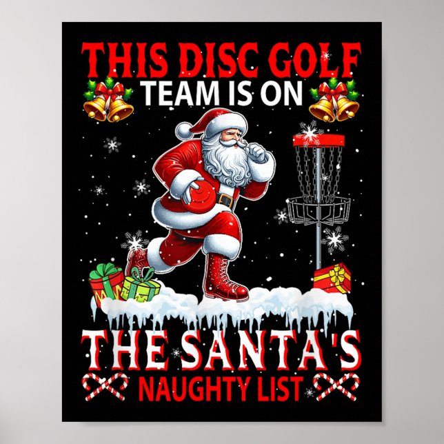 Affiche L'Équipe De Golf De Disque Est Sur Père Noël Xmas  (Devant)