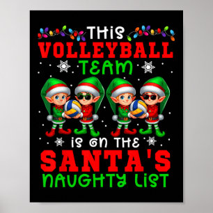 Affiche L'Équipe De Volley-Ball Est Sur La Liste Naughty D