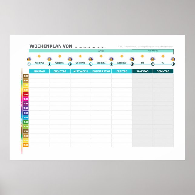 Affiche Lernuhr Zubehör Jahreskalender + Wochenkalender (Devant)