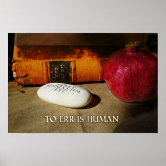 Affiche L'erreur est humaine. Errare Humanum Est. Latin.