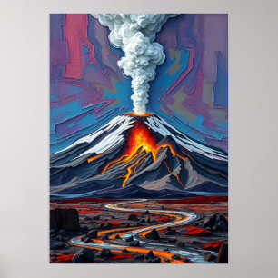 Affiche L'éruption en mouvement - L'art paysager du volcan