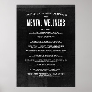 Affiche Les 10 commandements du bien-être mental