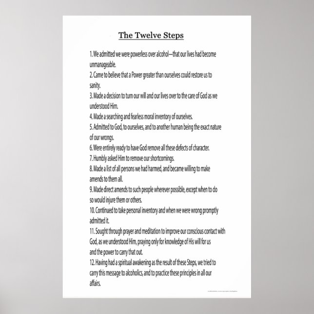 Affiche Les 12 Étapes 12 Traditions aussi Disponible voir  (Devant)