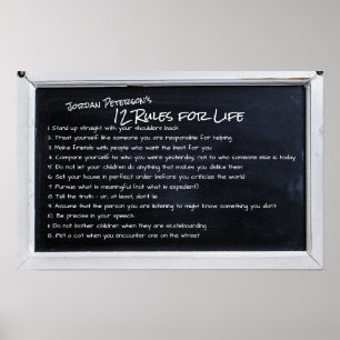 Affiche Les 12 règles de vie motivantes de Jordan Peterson