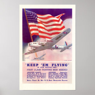 Affiche Les 2ème guerre mondiale continuent à voler