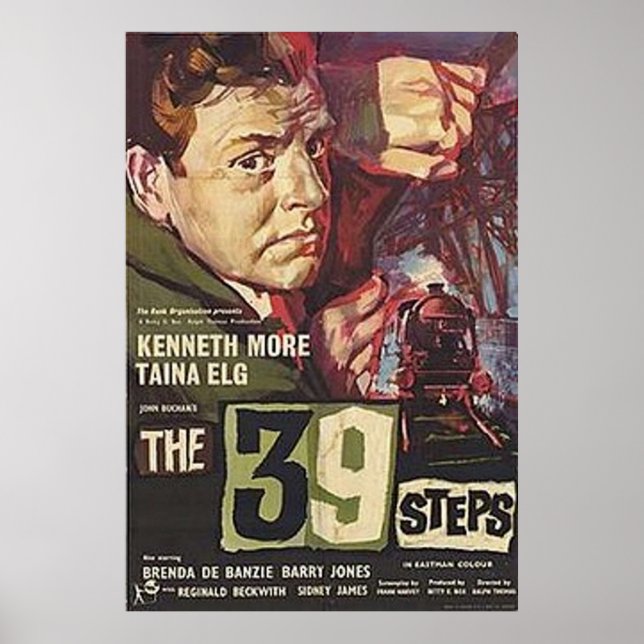 Affiche Les 39 étapes par Hitchcock Fond d'écran (Devant)