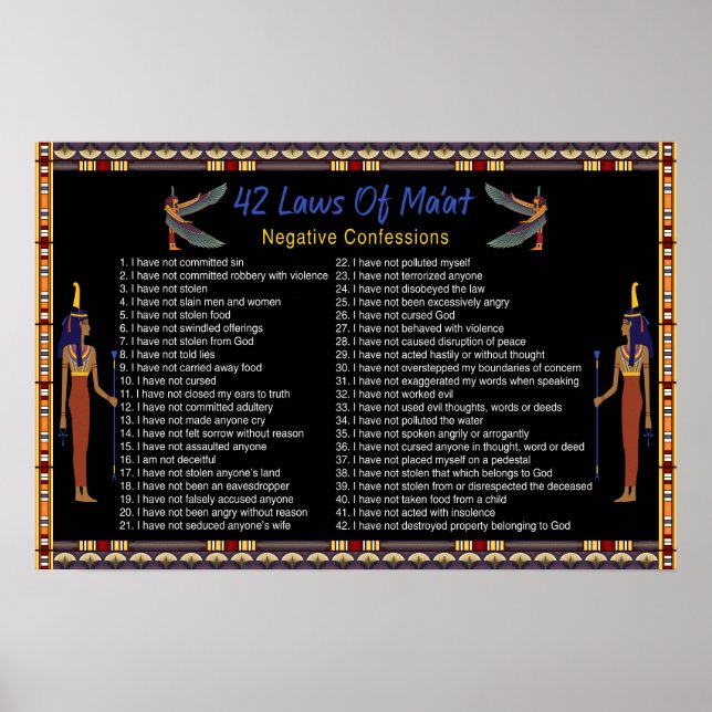 Affiche Les 42 Lois de Maat - Confessions Négatives (Devant)