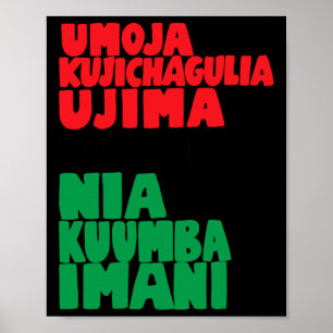 Affiche Les 7 Principes De Nguzo Saba Kwanzaa African Ame