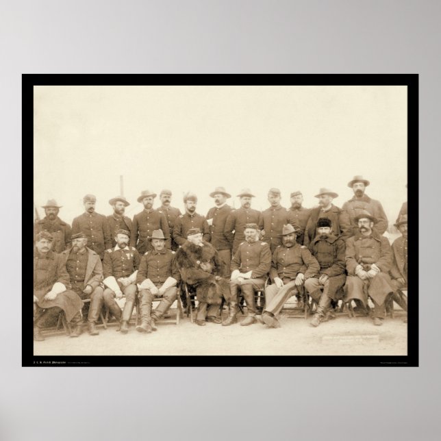 Affiche Les 7e officiers de cavalerie combattant SD 1891 (Devant)