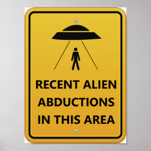 Affiche Les abductions de l'UFO ! Humour étranger de