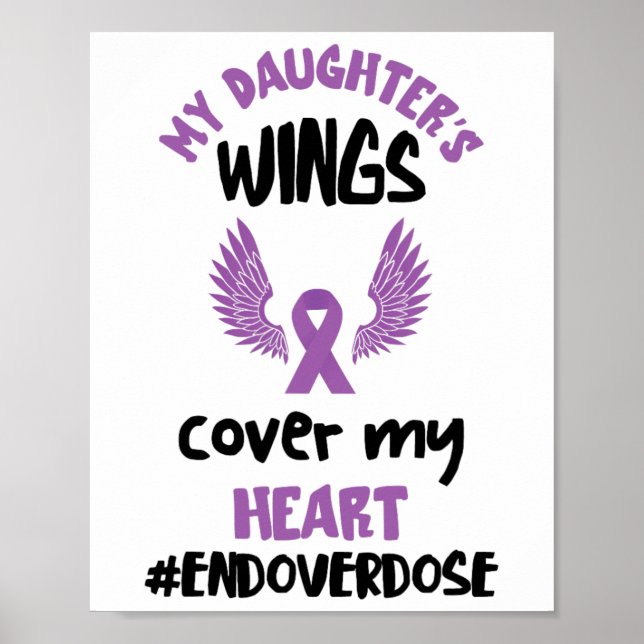 Affiche Les Ailes de ma fille Ruban Violet Sensibilisation (Devant)