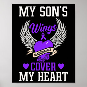 Affiche Les ailes de mon fils couvrent mon coeur - Sensibi