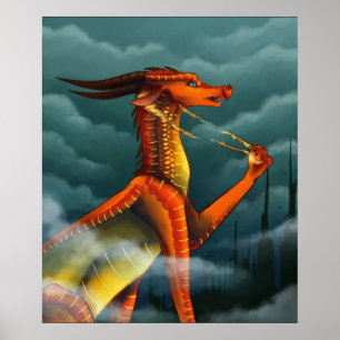 Affiche Les ailes périlleuses de la couverture de feu de d